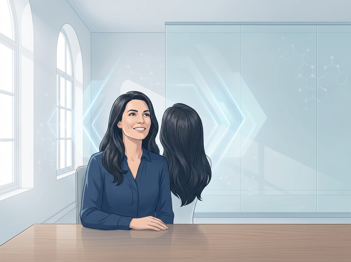 Confident person with healthy hair representing DHT blocker for hair loss prevention success