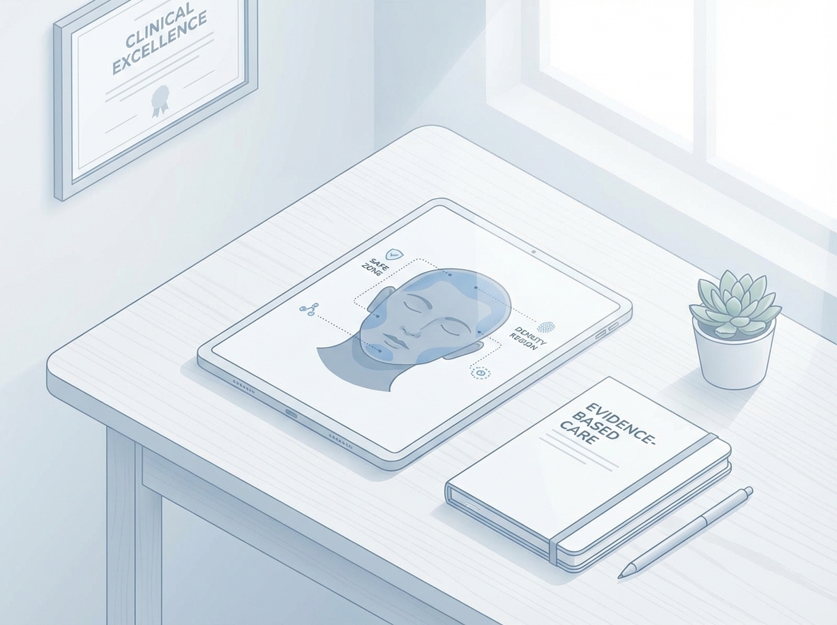 Professional diagram showing FUE safe excision limits donor area density zones in modern clinic