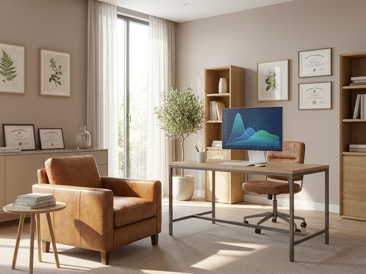 Professional hair transplant consultation room representing realistic density expectations discussion