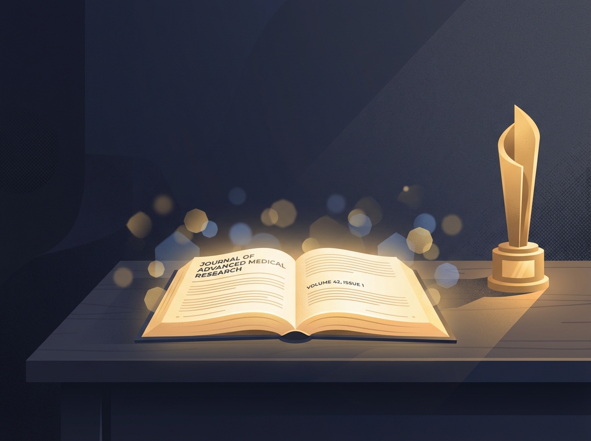 Glowing medical research journal representing rare hair transplant surgeon publications research credentials and peer-reviewed expertise