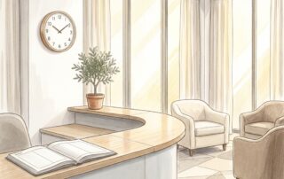 Modern hair restoration clinic reception area representing Eagan hair restoration office hours and scheduling