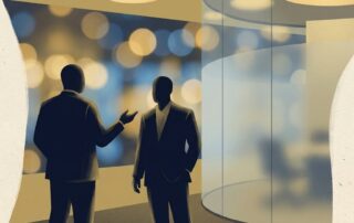 Hair transplant surgeon and surgical technician experience illustrated as two confident professionals in a modern clinic setting