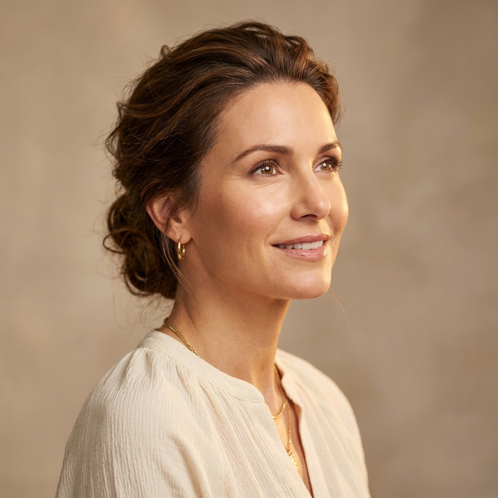 Confident woman with natural healthy hairline illustrating hair transplant options for receding hairline in women