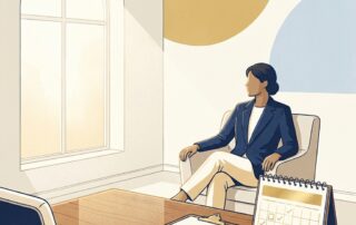 Modern consultation office representing a hair transplant post procedure checkup schedule with milestone planning