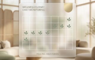 Stylized timeline graphic representing hair transplant recipient site infection prevention monitoring over a healing window