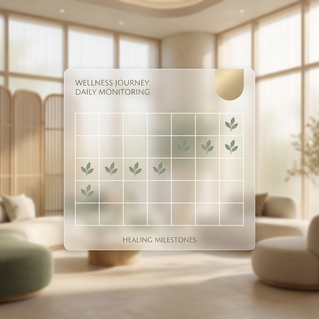 Stylized timeline graphic representing hair transplant recipient site infection prevention monitoring over a healing window