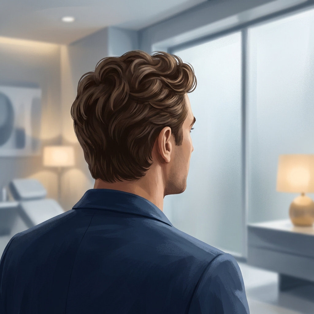 Conceptual illustration representing FUE vs FUT scarring comparison outcomes with natural hair restoration results
