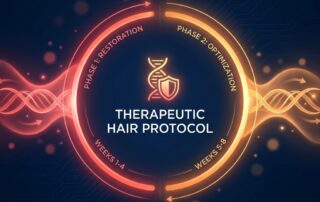 Illustrated two-phase low level light therapy treatment protocol scheduling framework with glowing red light waves