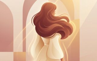 Confident woman with healthy flowing hair illustrating female pattern hair loss staging and Ludwig Scale hair transplant candidacy