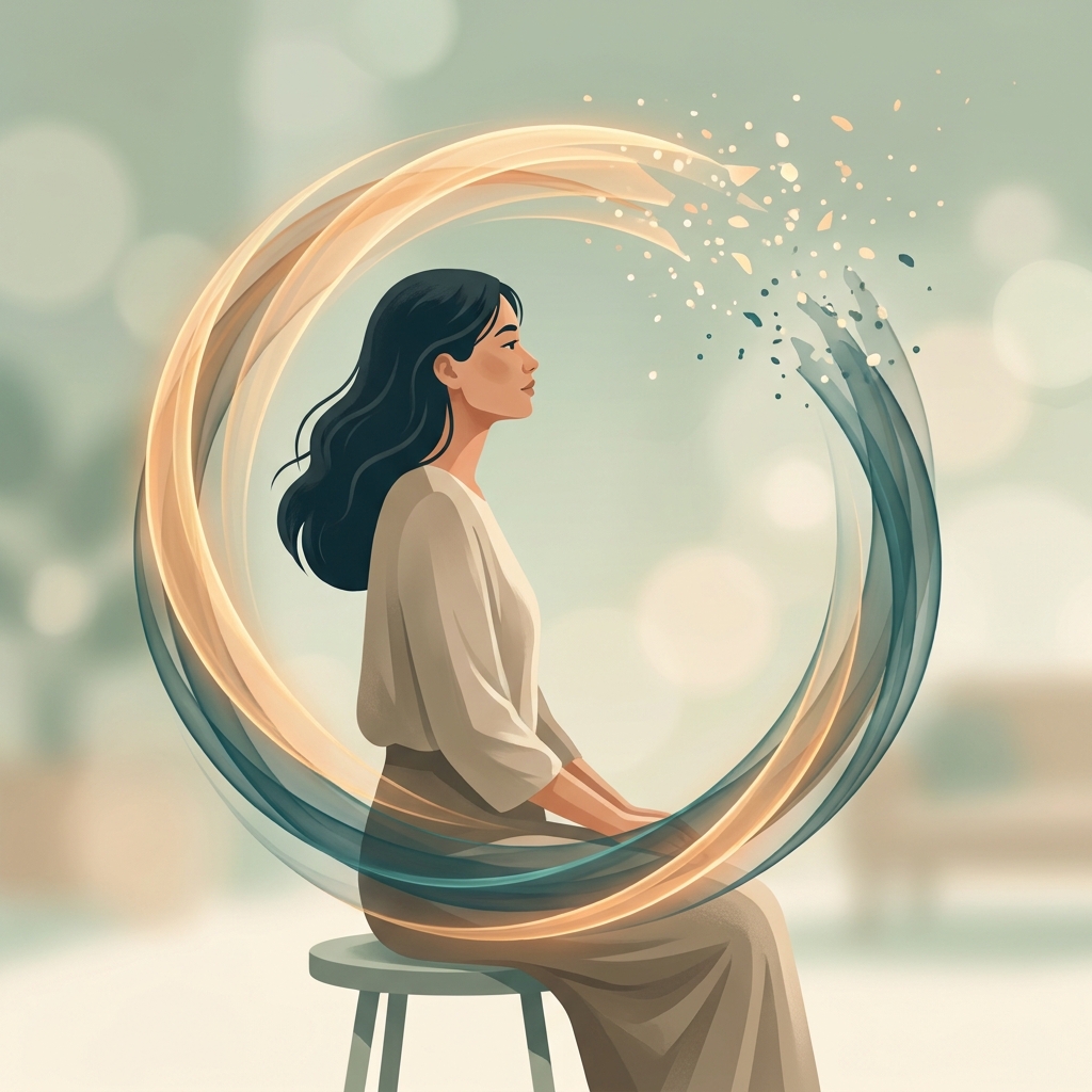 Woman with healthy hair representing stress related hair loss treatment options and breaking the shedding feedback loop