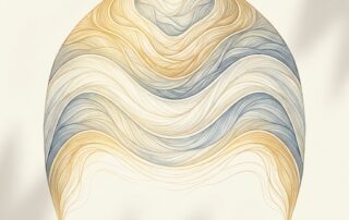 Artistic illustration of hair transplant hairline design zones showing natural density graduation principles