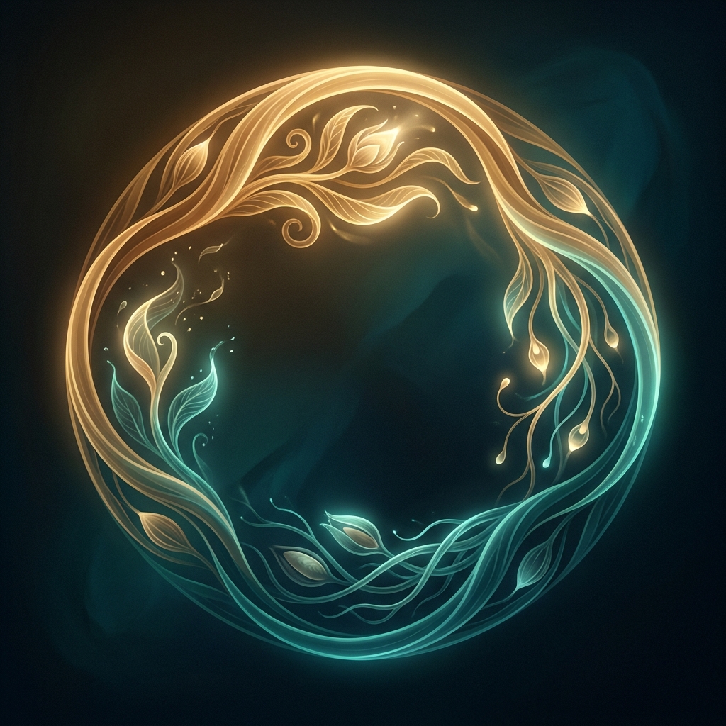 Stylized illustration of the hair transplant natural growth cycle timeline phases shown as a glowing circular biological diagram