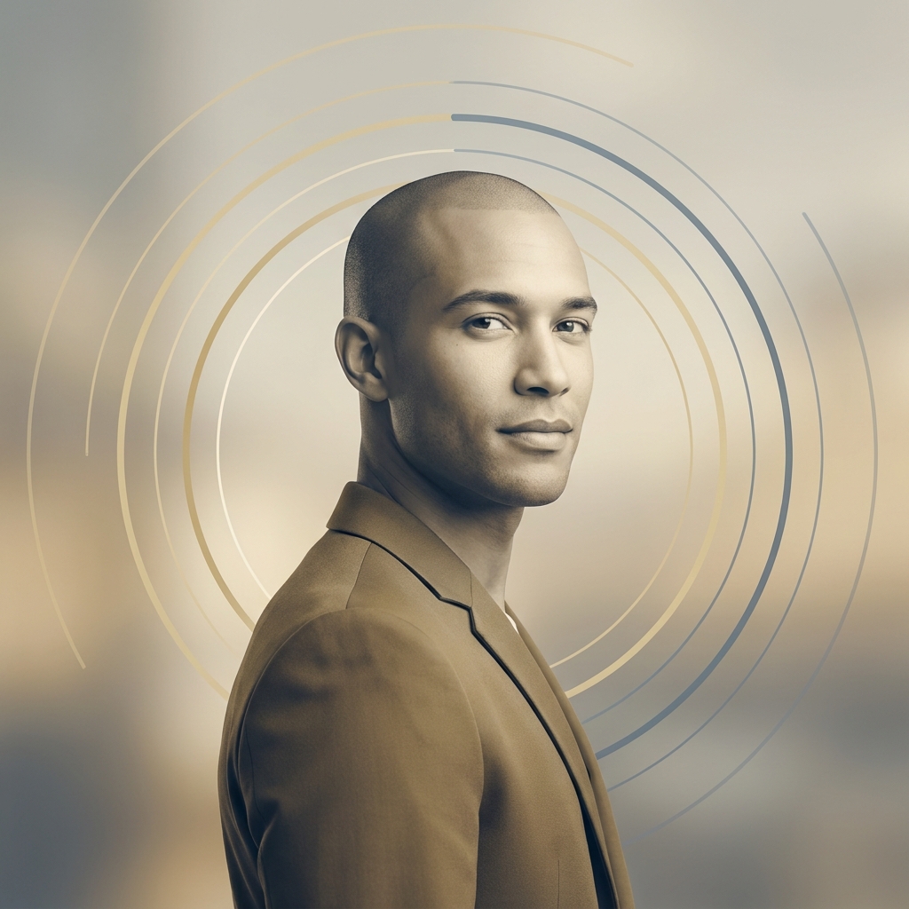 Confident man with shaved head representing scalp micropigmentation fading touch up maintenance timeline