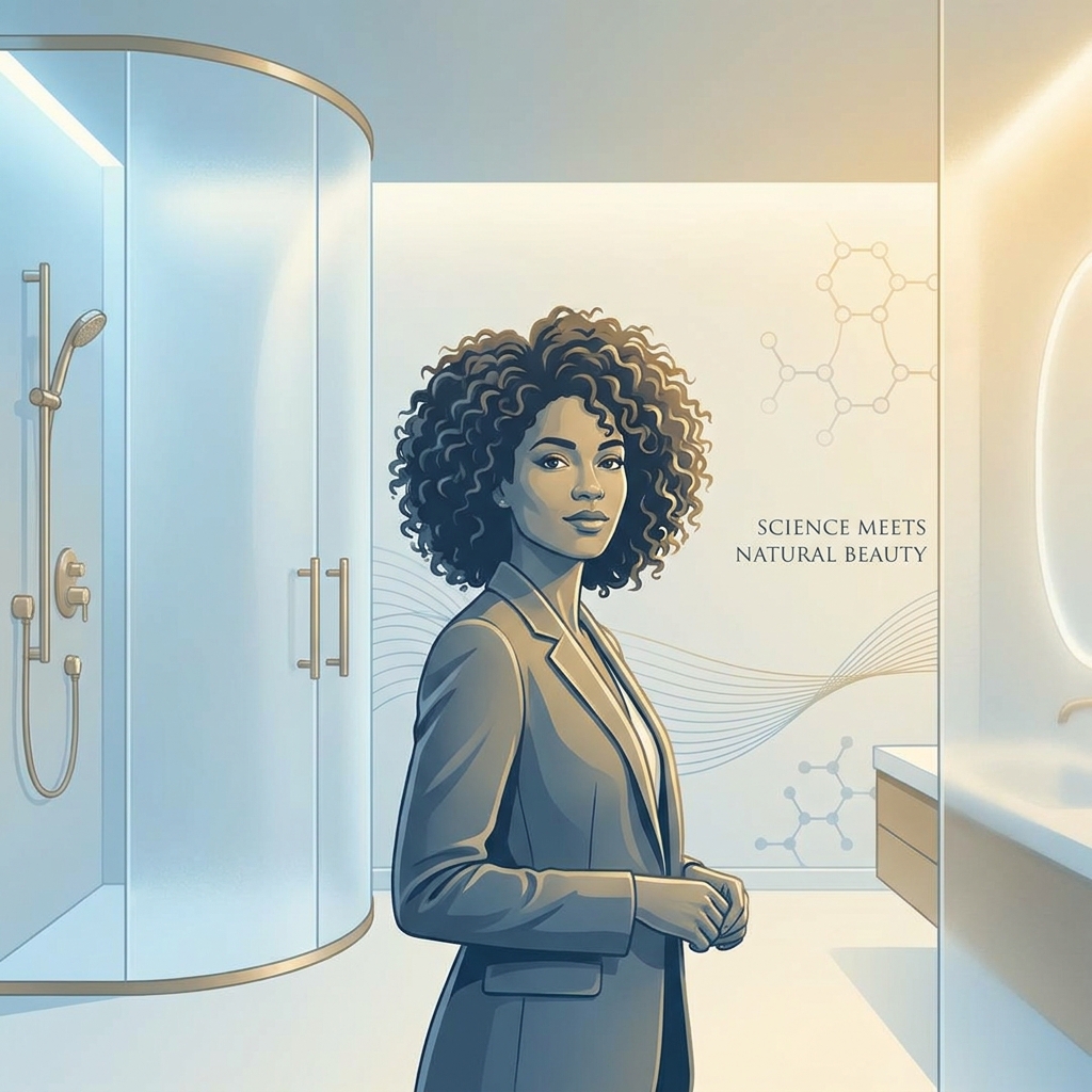 Confident person with healthy hair in a modern wellness setting, representing Alma TED vs PRP hair treatment comparison