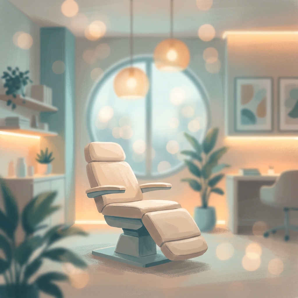 Calm modern medical room illustrating the comfortable environment for hair transplant anesthesia procedures