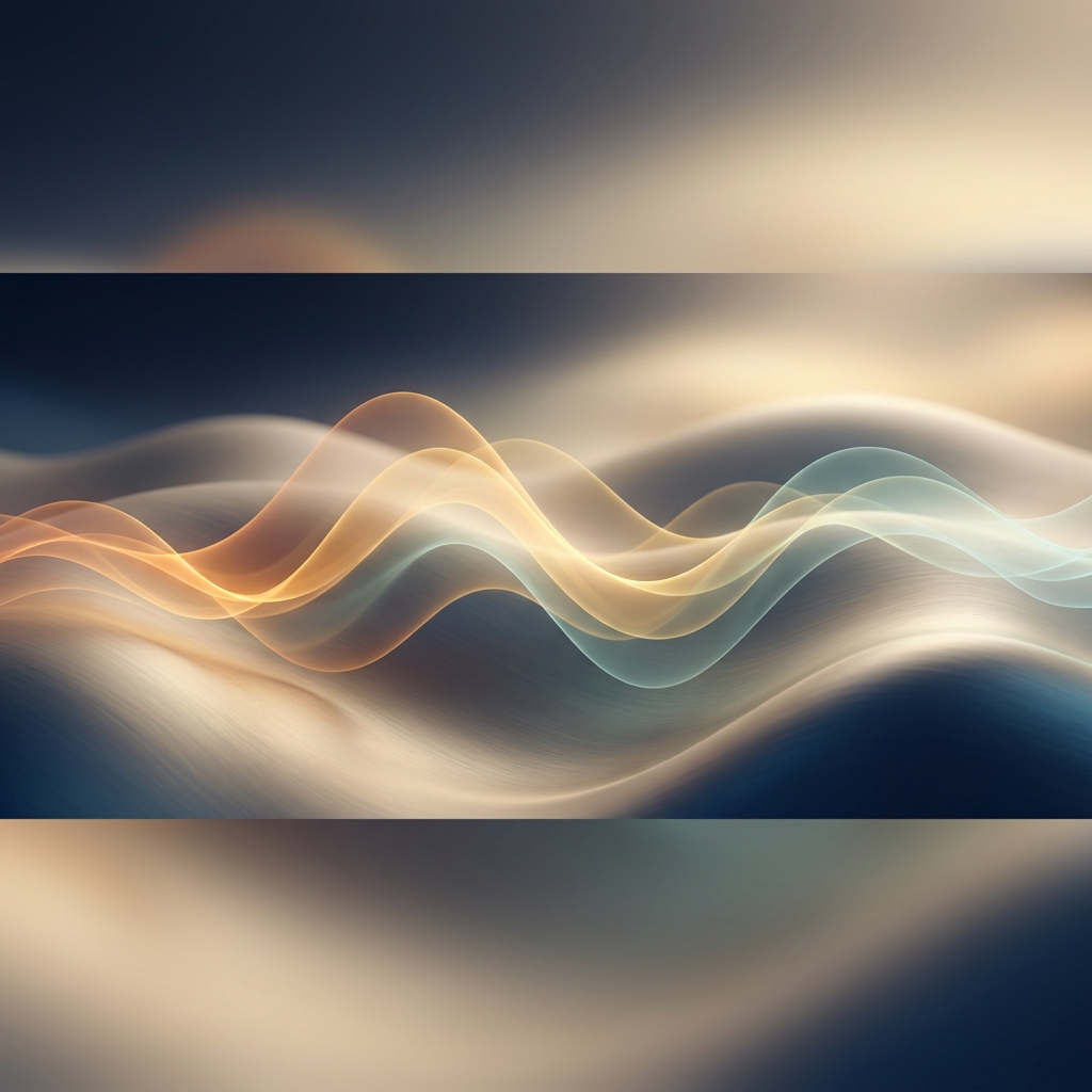 Glowing sound waves illustrating ultrasound hair growth treatment as a needle-free alternative to injections