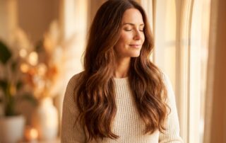 Confident woman under 40 with healthy hair, representing hope and solutions for hair loss causes in women