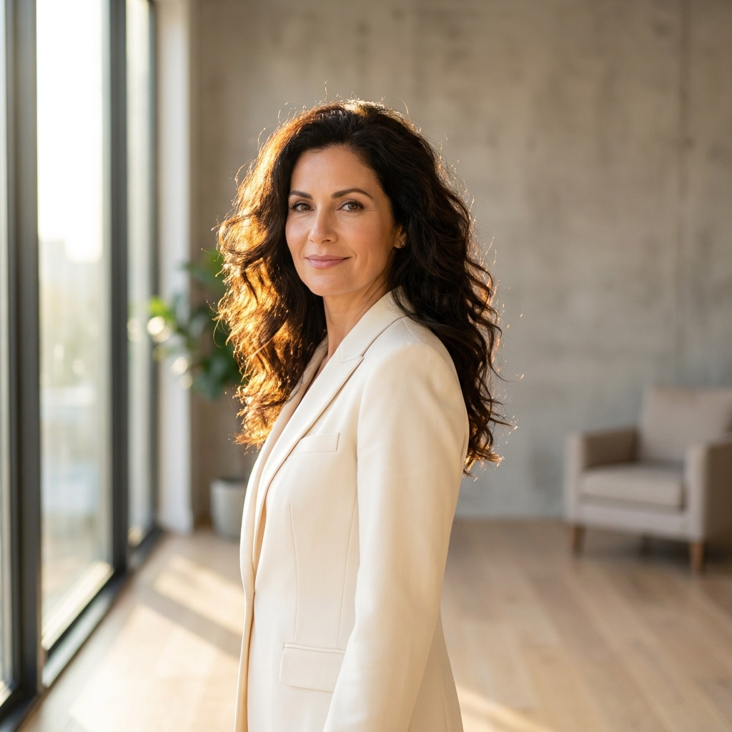 Confident woman with healthy, full hair representing the best hair loss treatment for female patients