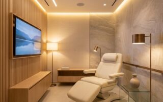 State-of-the-art hair transplant clinic surgical suite interior in Minnesota with modern comfort-focused design