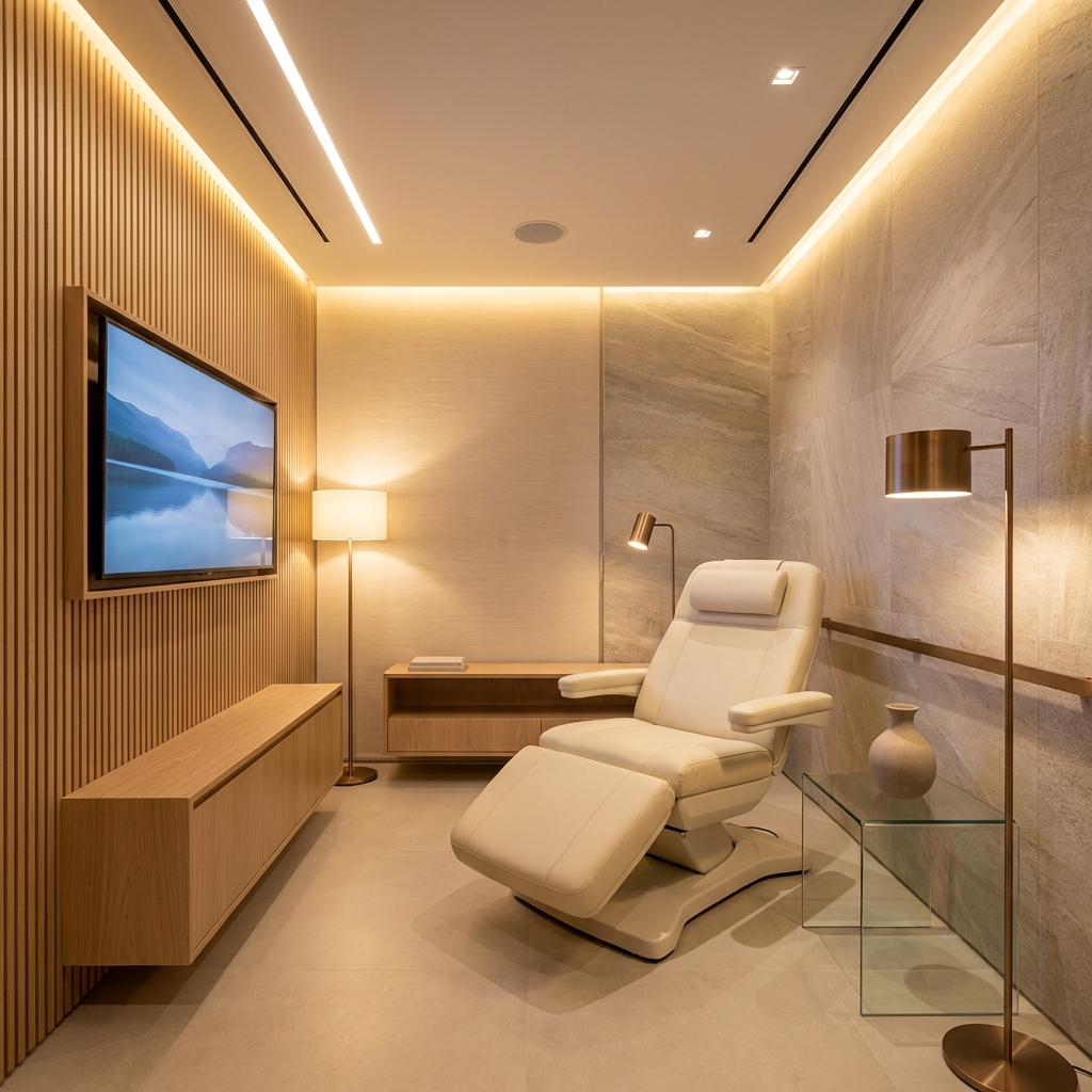 State-of-the-art hair transplant clinic surgical suite interior in Minnesota with modern comfort-focused design