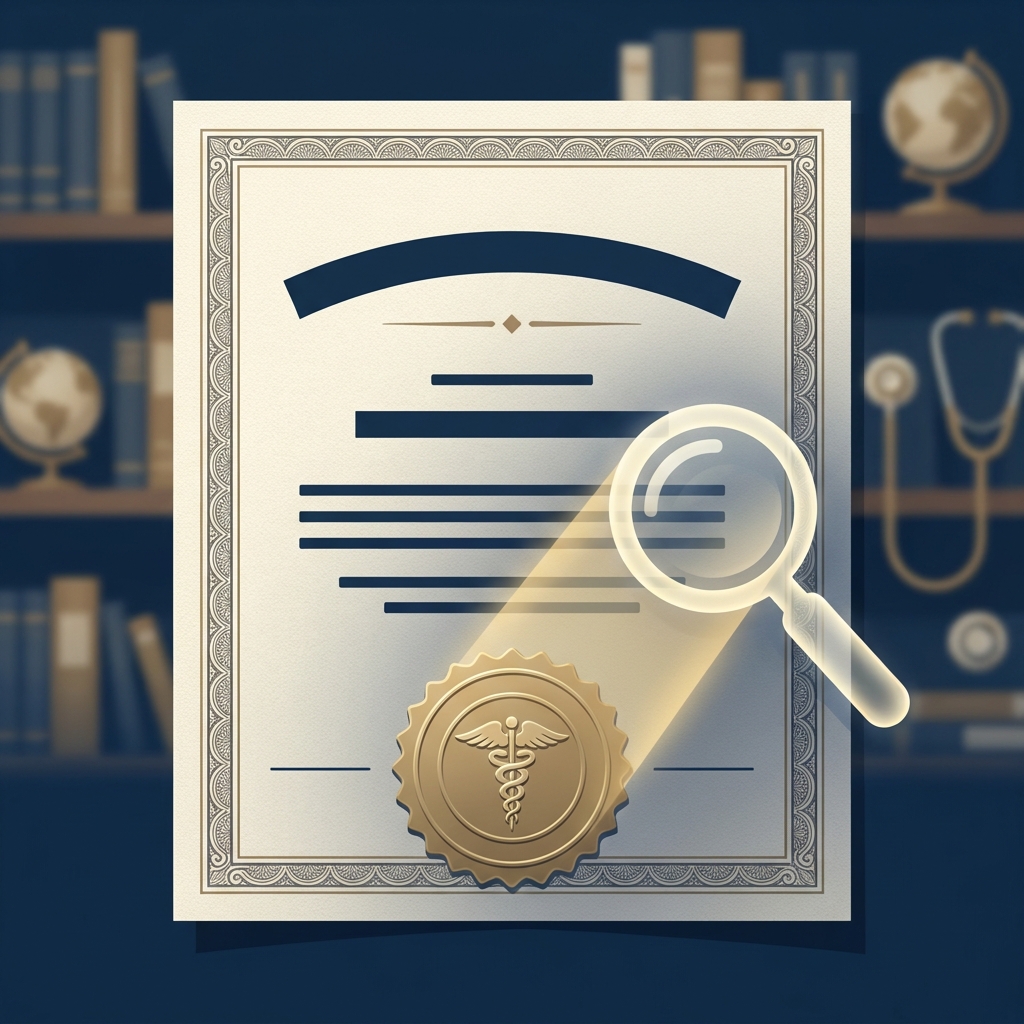 Gold-sealed medical board certification credential symbolizing verified hair restoration Minnesota board certified surgeon credentials