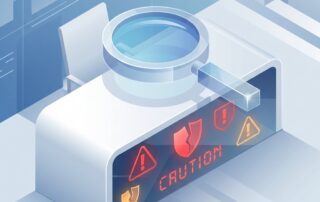 Magnifying glass revealing hair transplant red flags — what to avoid in a clinic before committing