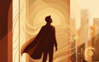 Person standing confidently in warm golden light, symbolizing hair transplant psychological recovery and confidence rebuilding