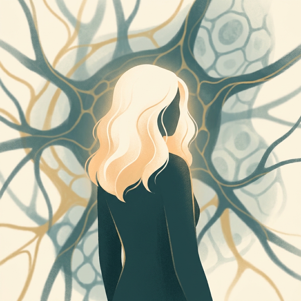 Illustration of person with healthy hair representing autoimmune hair loss treatment options and the scarring vs non-scarring framework