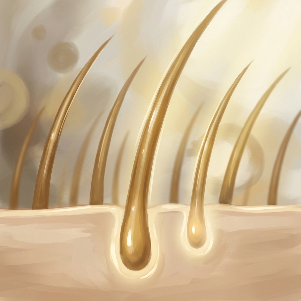 Illustration of natural hair growth representing hair transplant trichophytic closure outcomes and FUT scar healing