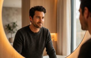 Confident man with natural-looking hairline reflecting a successful small hair transplant for receding hairline only
