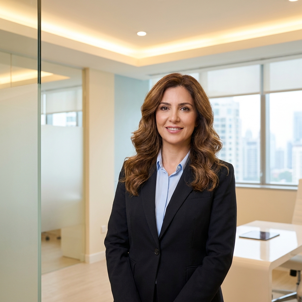 Confident person with healthy hair in a modern clinic, representing PRP hair restoration evaluation and informed patient care.