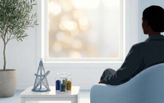 Calm consultation room representing the science behind tattoo scalp micropigmentation