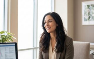 Confident woman with healthy hair representing the best women's hair loss treatment journey
