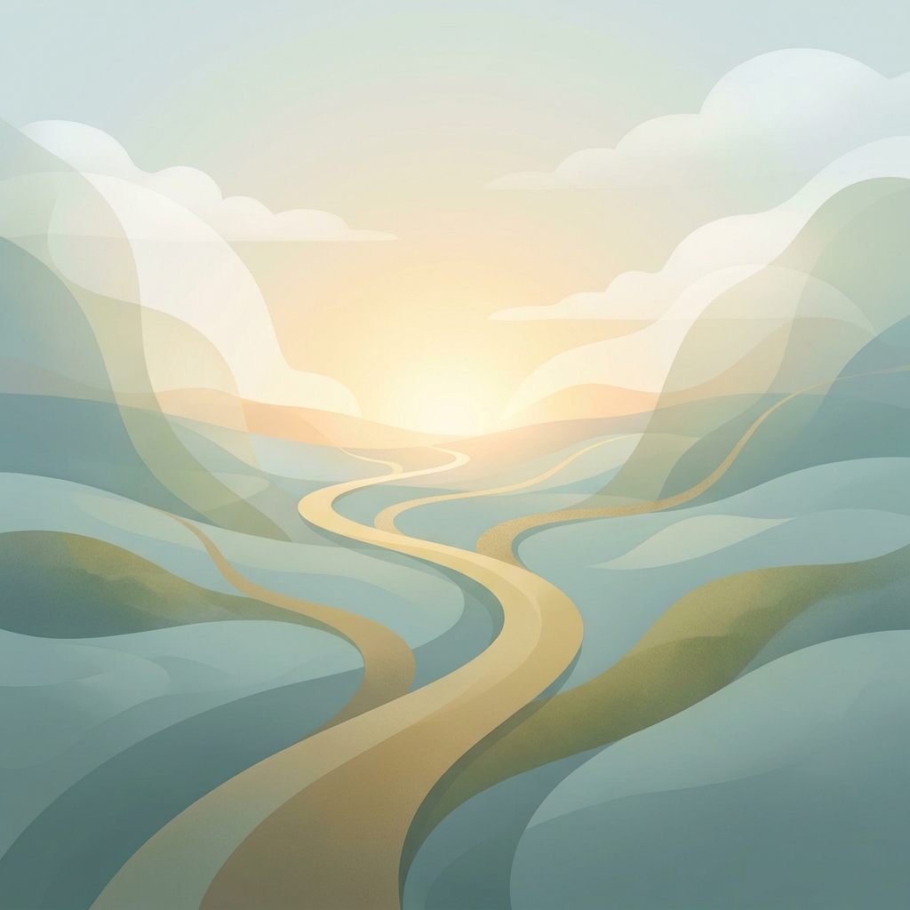 Winding path symbolizing choices in hair restoration surgery decision-making